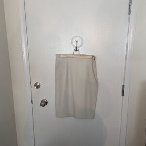 Zara vegan leather pencil skirt, cream, medium